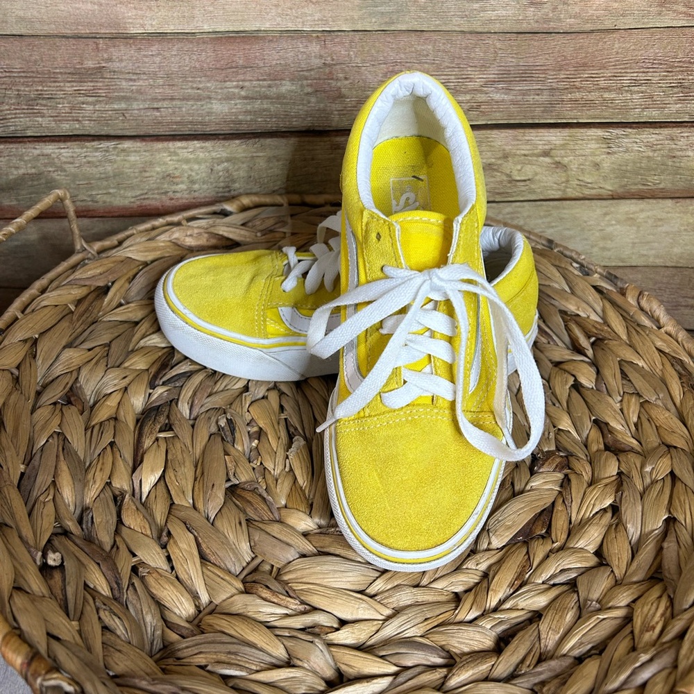 Kids Vans Old Skool Vibrant Yellow/True White Size 2.5